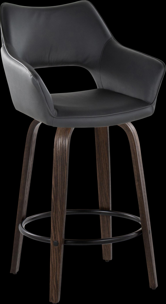 Ovur III Black Swivel Counter Height Stool, Set of 2 - Thumbnail - Image 4