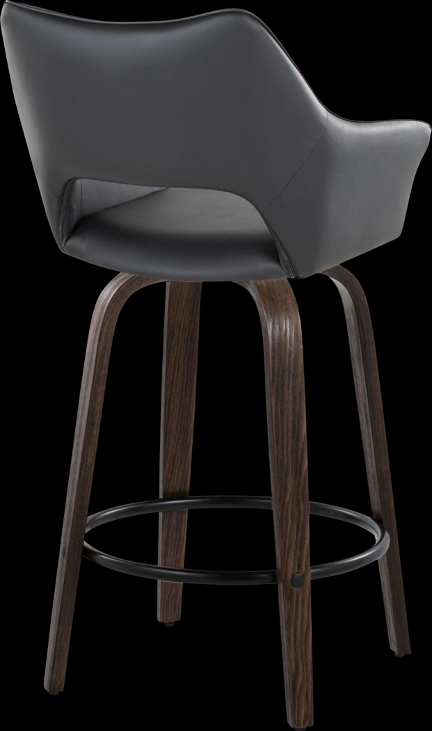 Ovur III Black Swivel Counter Height Stool, Set of 2 - Thumbnail - Image 6