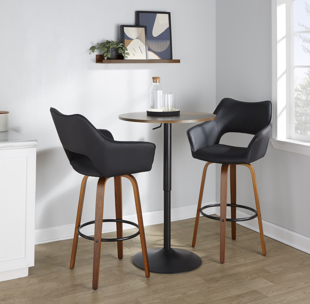 Ovur IV Black Swivel Barstool, Set of 2 - Thumbnail - Image 5