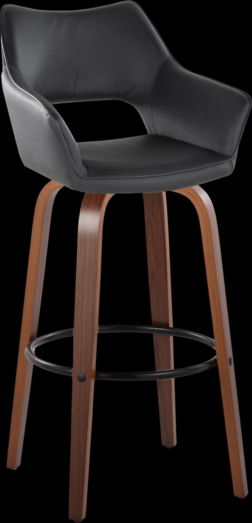 Ovur IV Black Swivel Barstool, Set of 2 - Thumbnail - Image 6