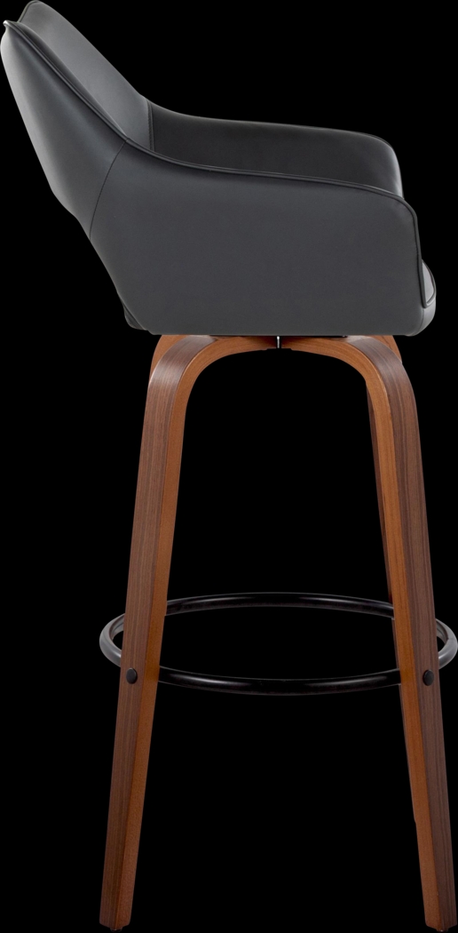 Ovur IV Black Swivel Barstool, Set of 2 - Thumbnail - Image 7