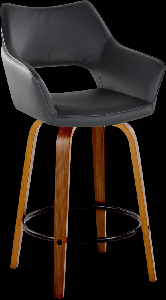 Ovur IV Black Swivel Counter Height Stool, Set of 2 - Thumbnail - Image 4