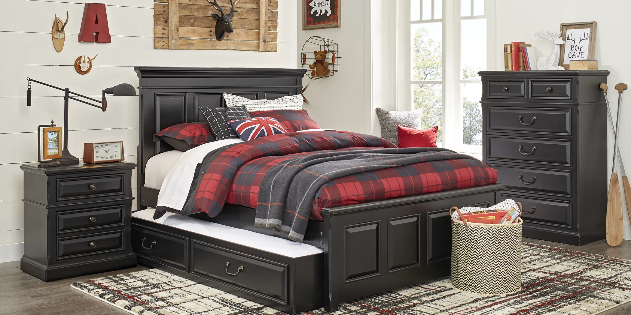 Kids Owens Valley Black 5 Pc Twin Panel Bedroom - Thumbnail - Image 1