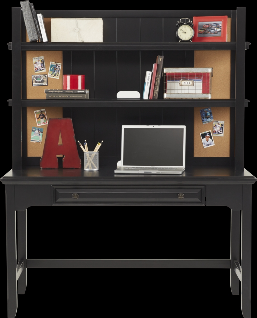 Kids Owens Valley Black Desk & Hutch - Thumbnail - Image 2