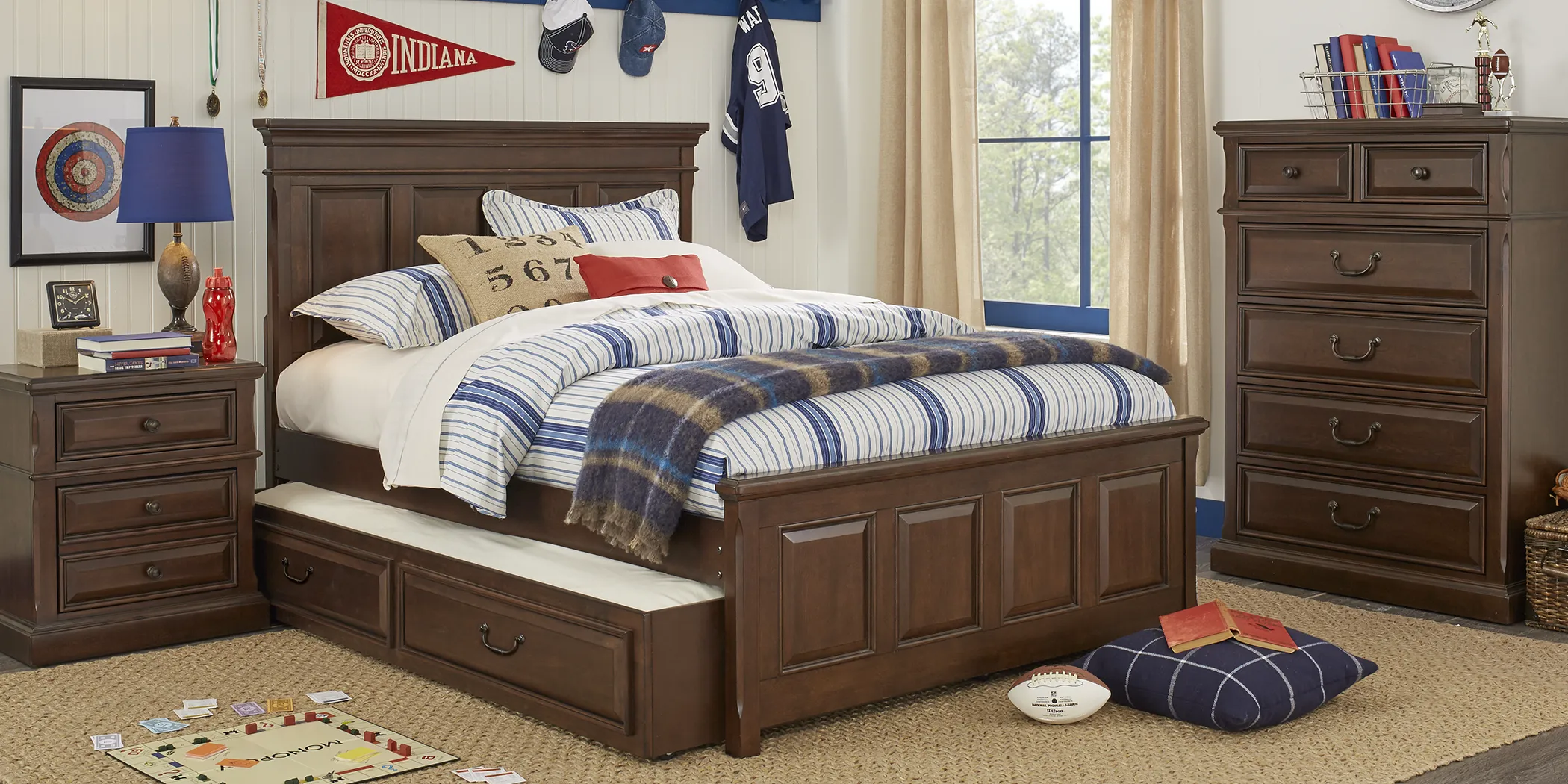 Kids Owens Valley Brown Cherry 5 Pc Twin Panel Bedroom - Thumbnail - Image 1