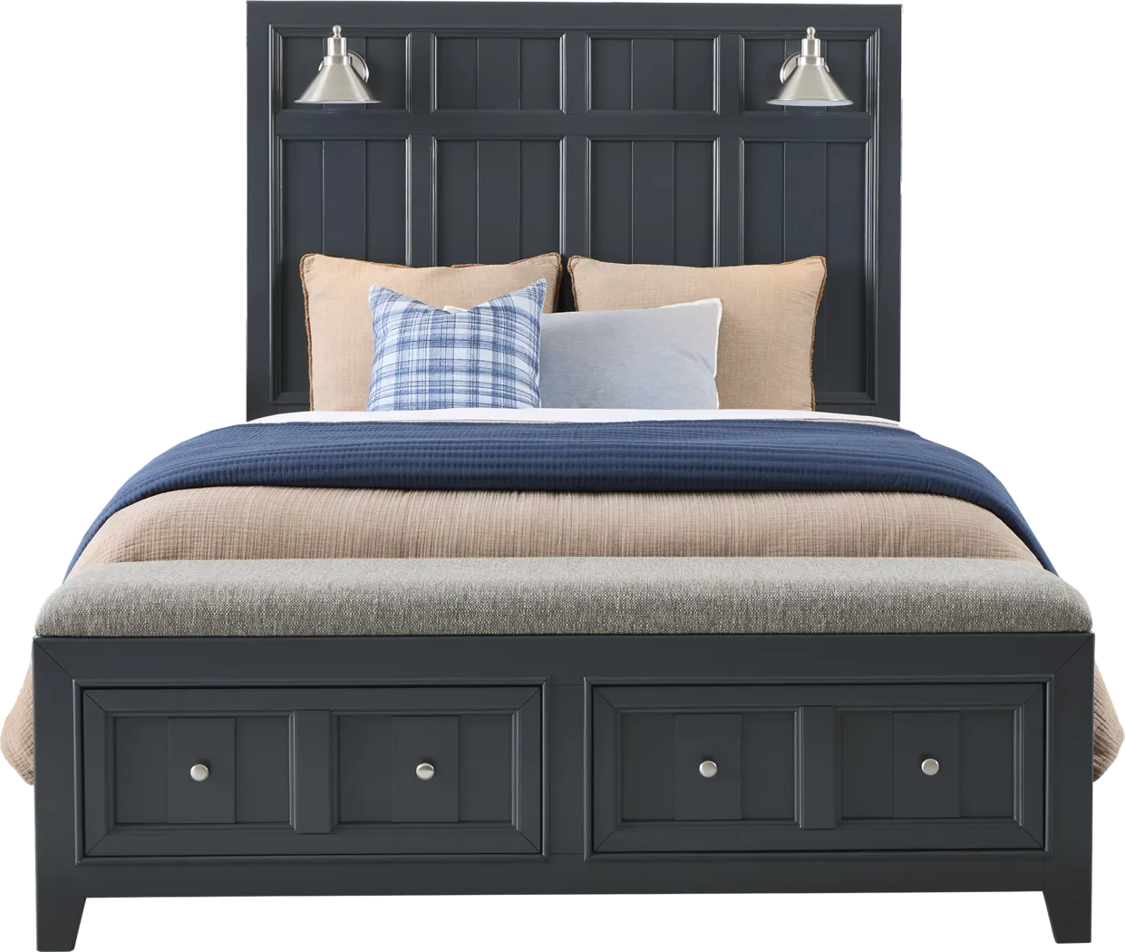 Owings Mill Graphite 7 Pc King Storage Bedroom - Thumbnail - Image 2