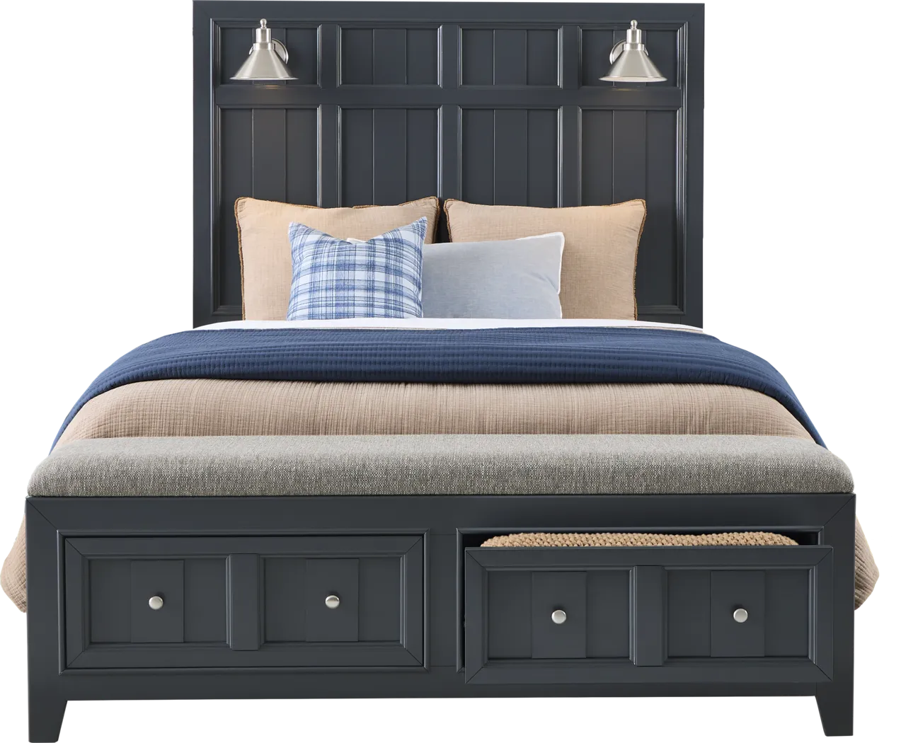 Owings Mill Graphite 7 Pc Queen Storage Bedroom - Thumbnail - Image 4