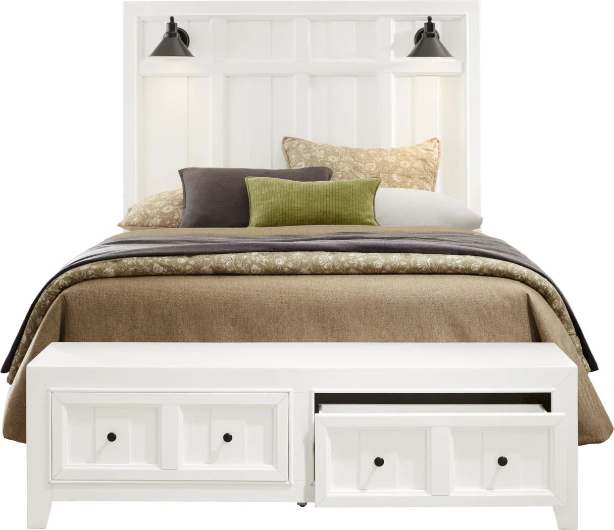 Owings Mill White 3 Pc King Storage Bed - Thumbnail - Image 2