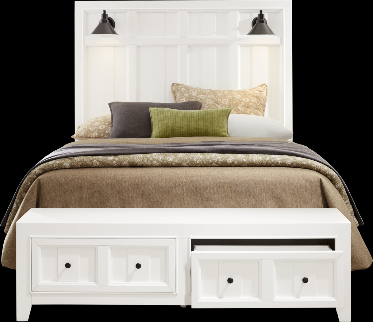 Owings Mill White 5 pc King Storage Bedroom - Thumbnail - Image 3
