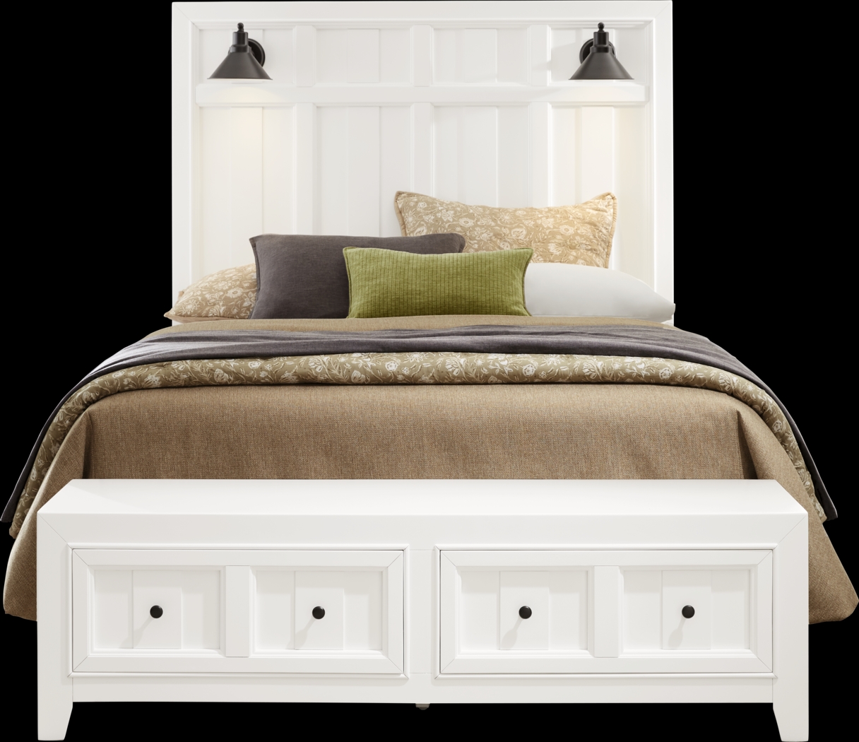 Owings Mill White 5 pc King Storage Bedroom - Thumbnail - Image 2