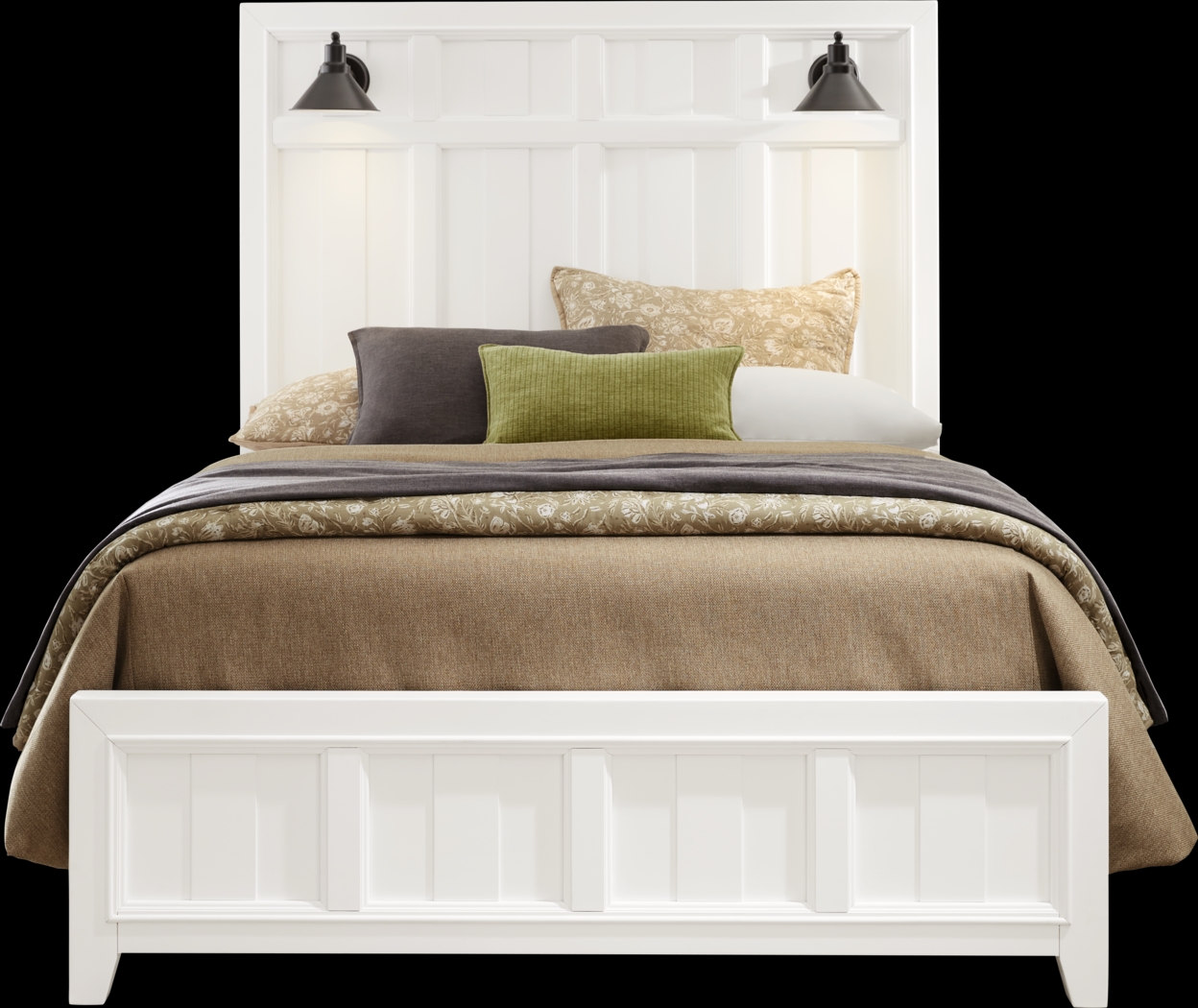 Owings Mill White 3 Pc Queen Panel Bed - Thumbnail - Image 1