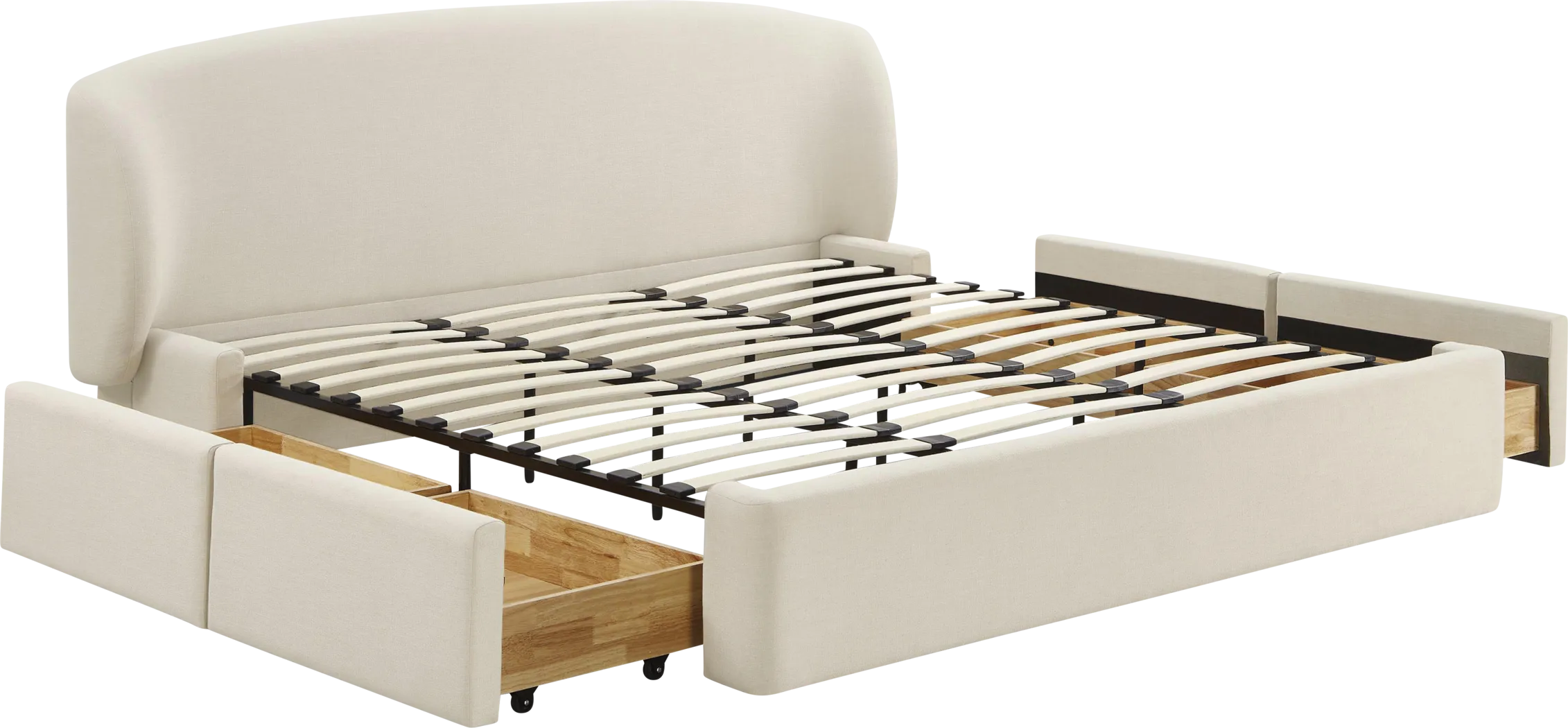 Owlair Cream King Storage Bed - Thumbnail - Image 2