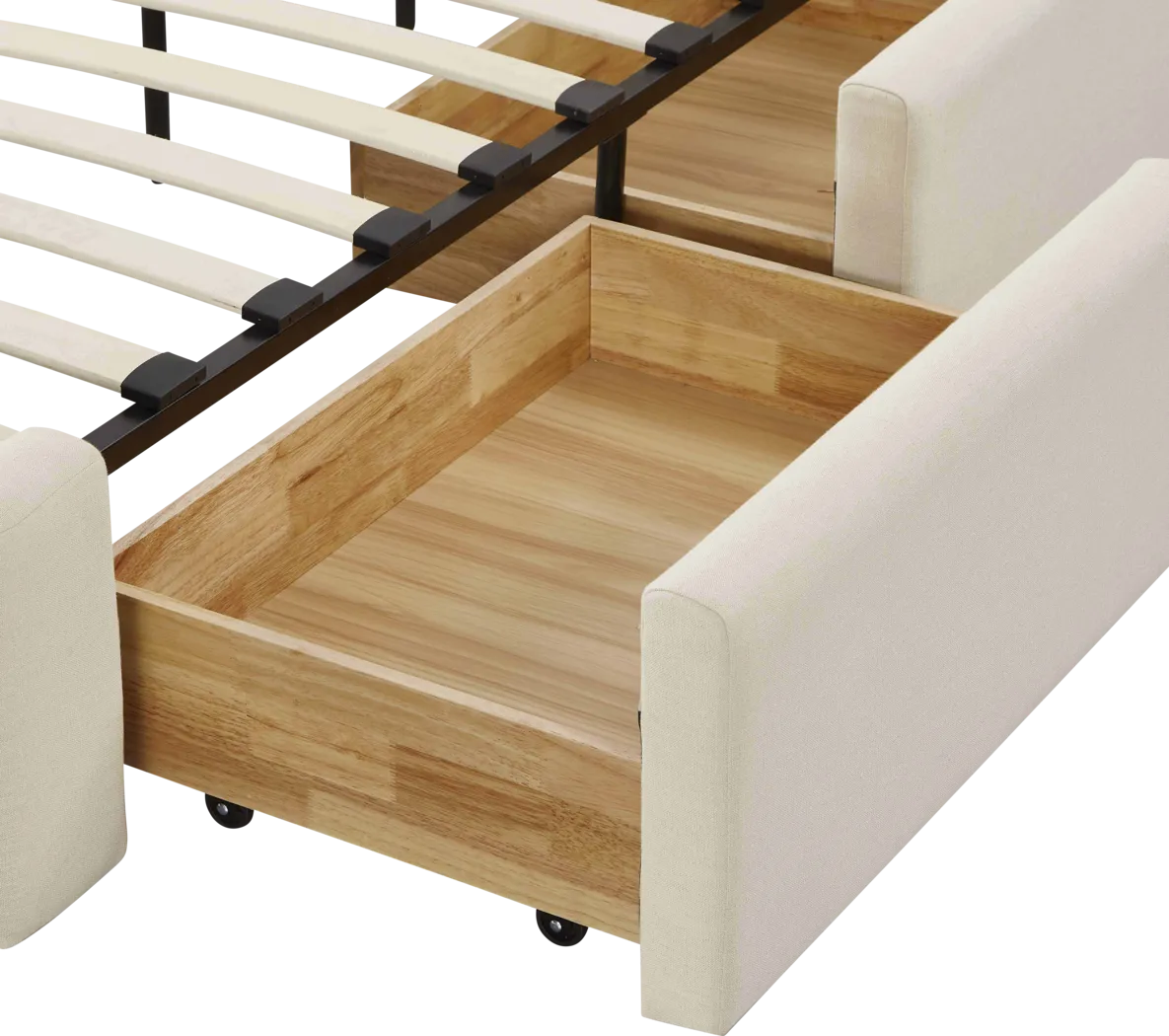 Owlair Cream King Storage Bed - Thumbnail - Image 5