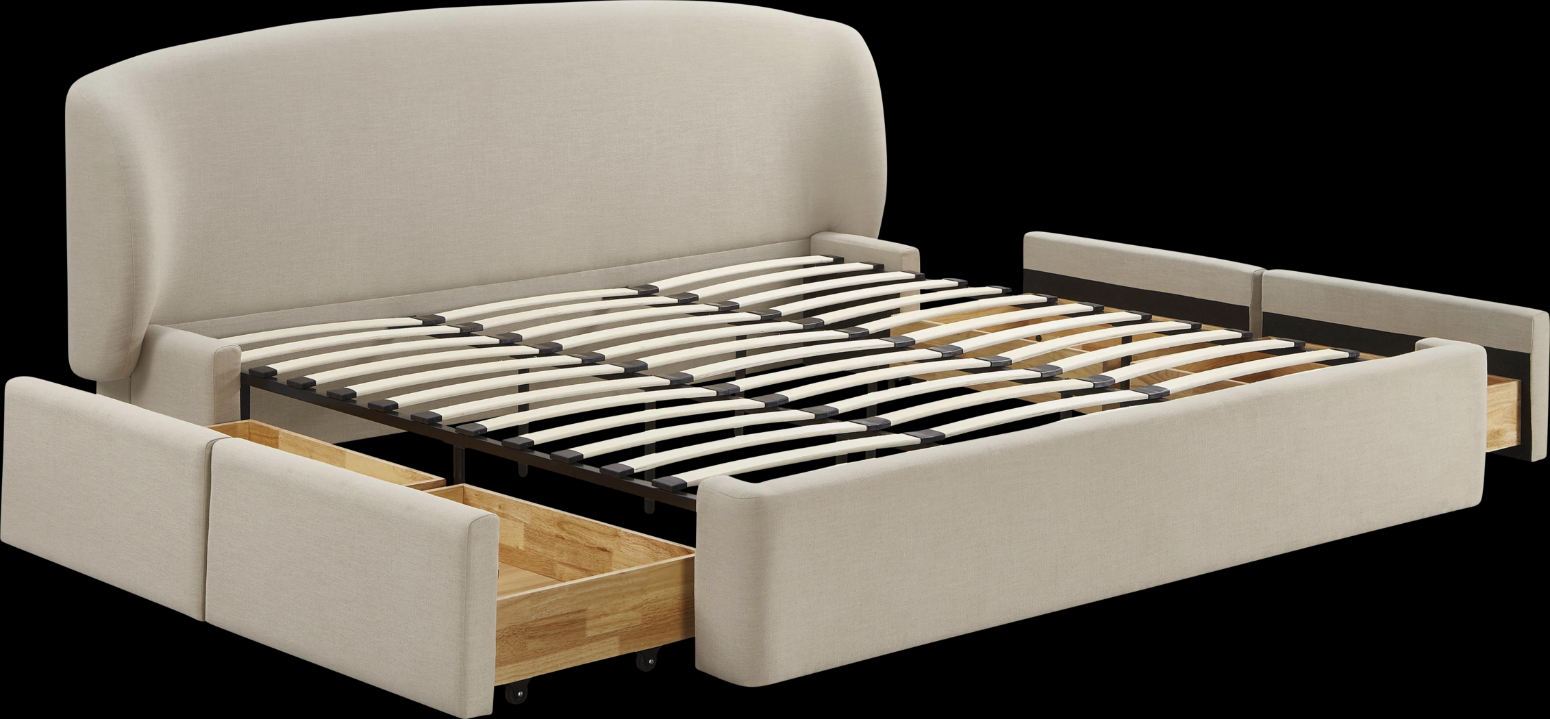 Owlair Cream King Storage Bed - Thumbnail - Image 2