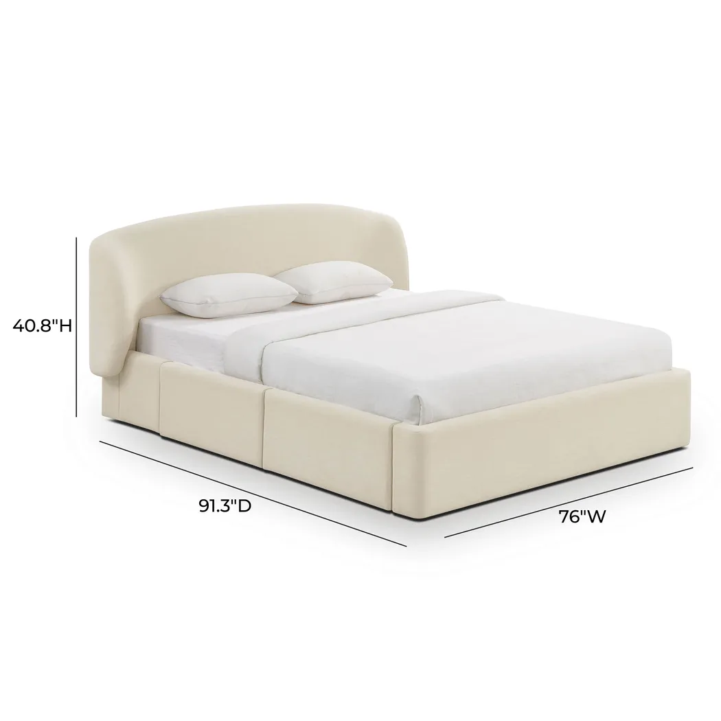 Owlair Cream Queen Bed - Thumbnail - Image 5