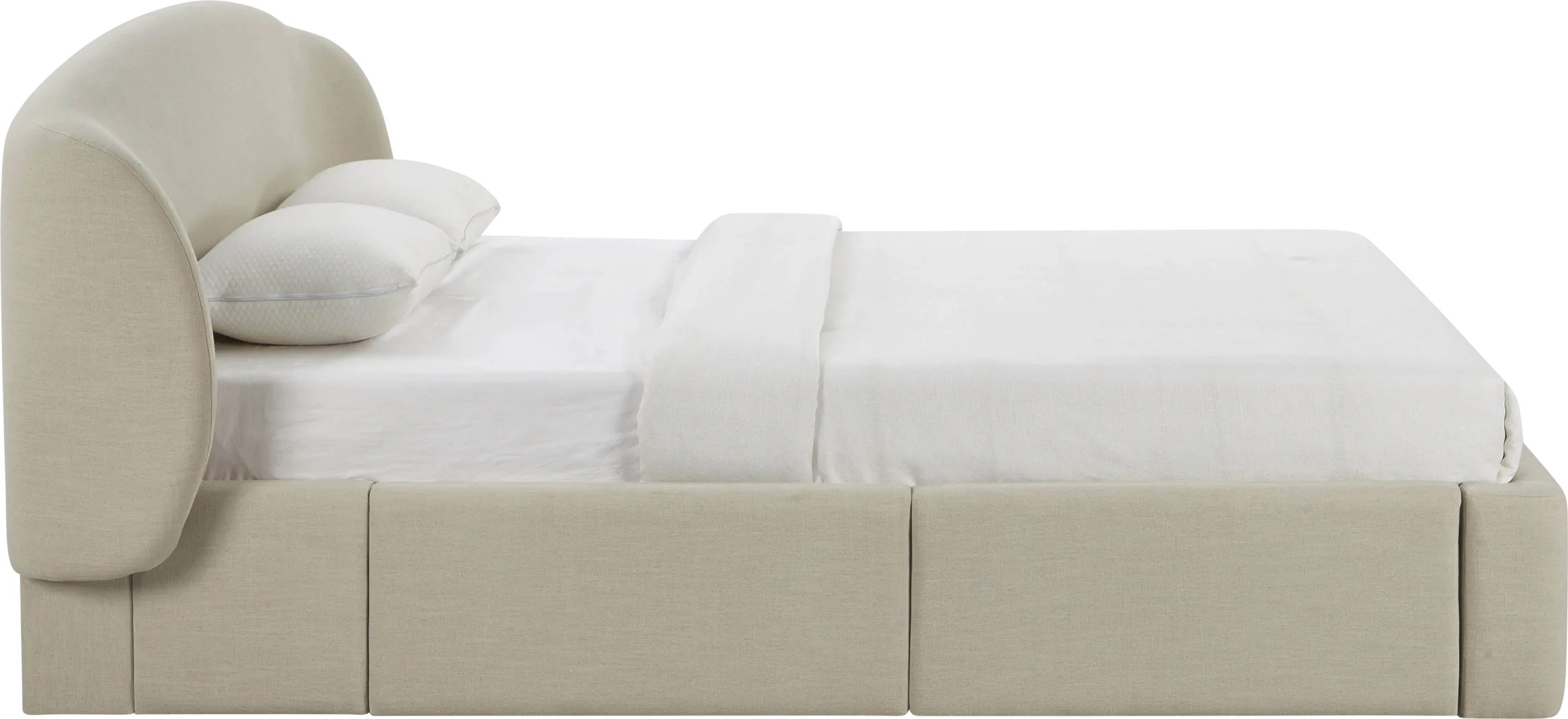 Owlair Cream Queen Storage Bed - Thumbnail - Image 2