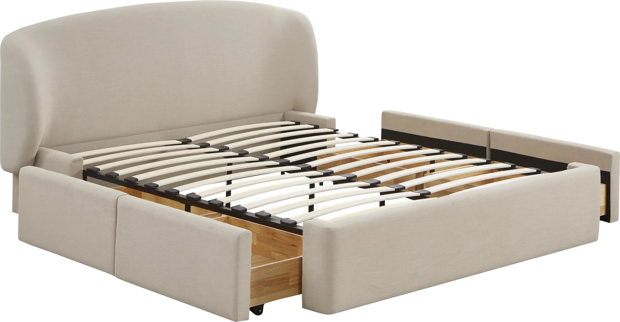Owlair Cream Queen Storage Bed - Thumbnail - Image 7