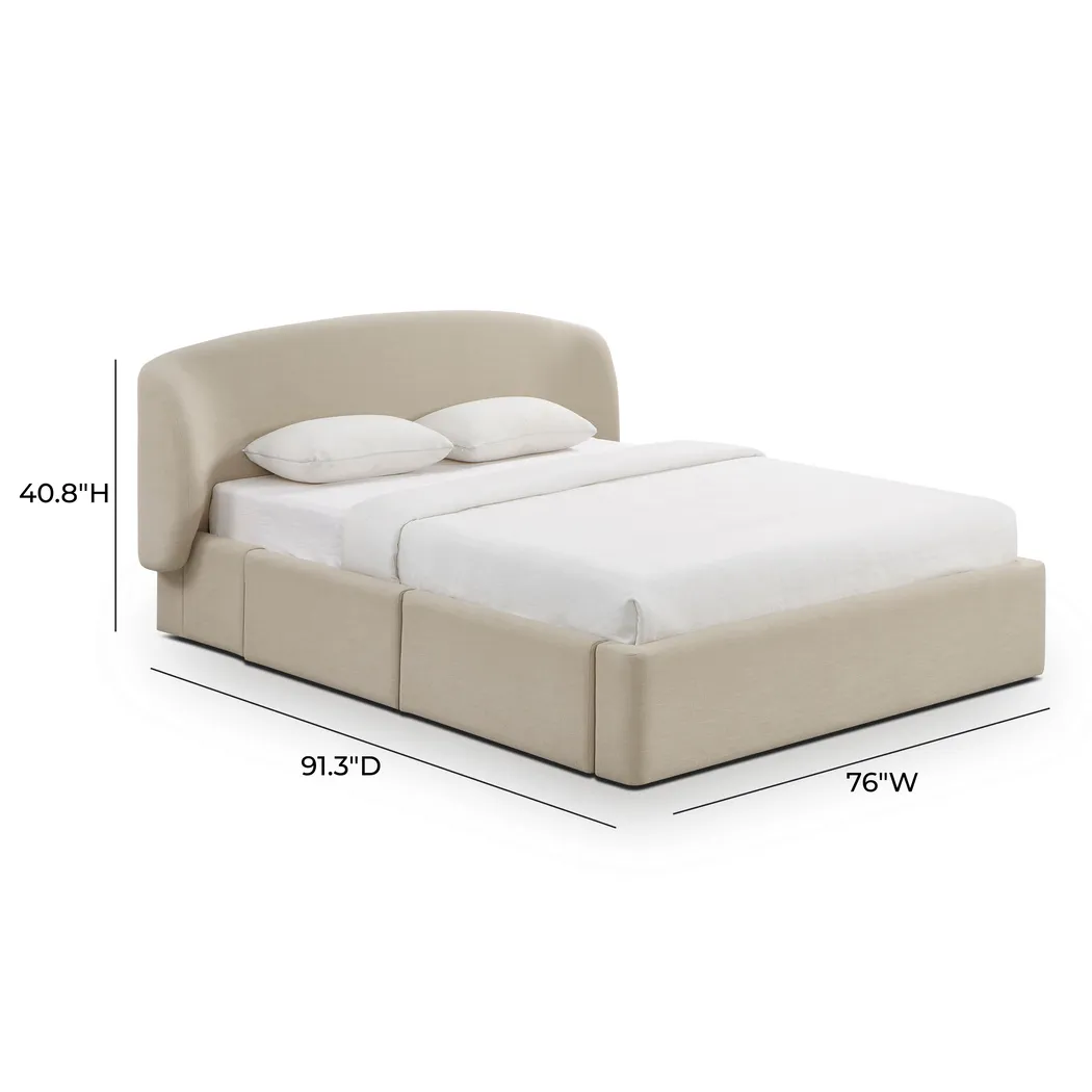 Owlair Cream Queen Storage Bed - Thumbnail - Image 9