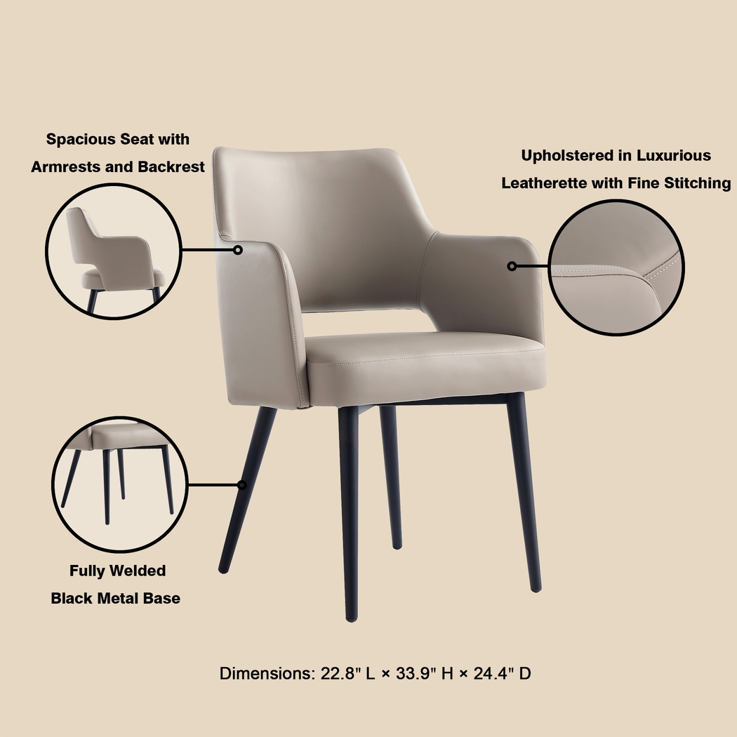 Owlwell Taupe Arm Chair - Thumbnail - Image 6