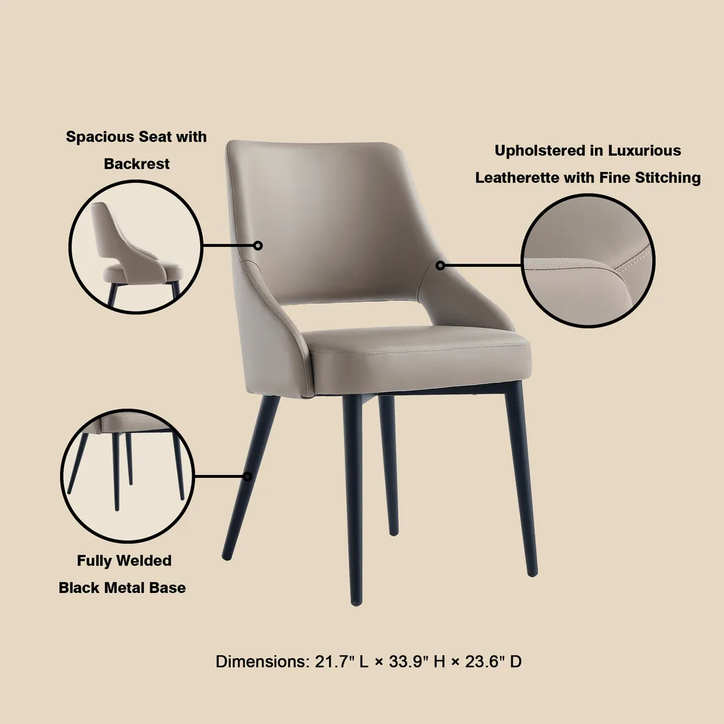 Owlwell Taupe Dining Chair - Thumbnail - Image 4