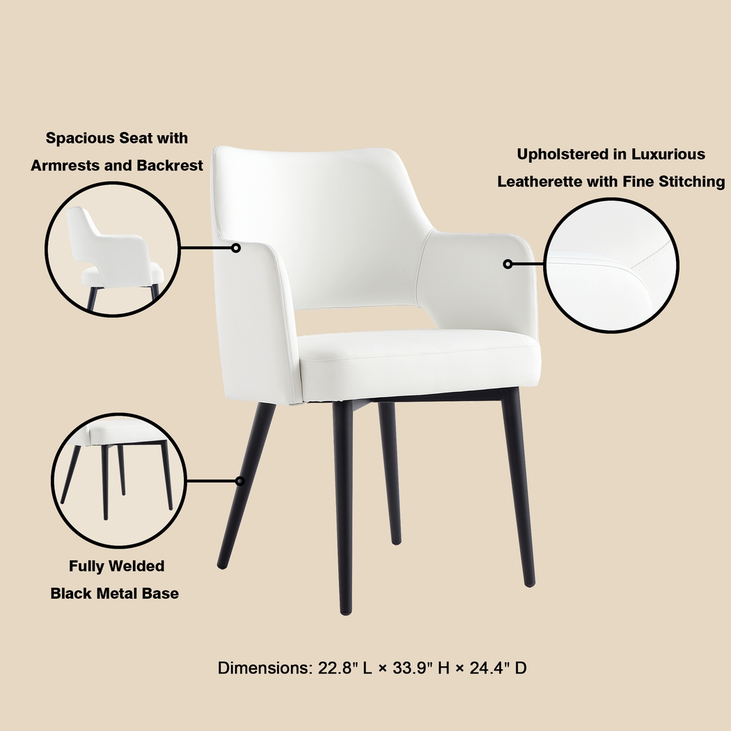 Owlwell White Arm Chair - Thumbnail - Image 3