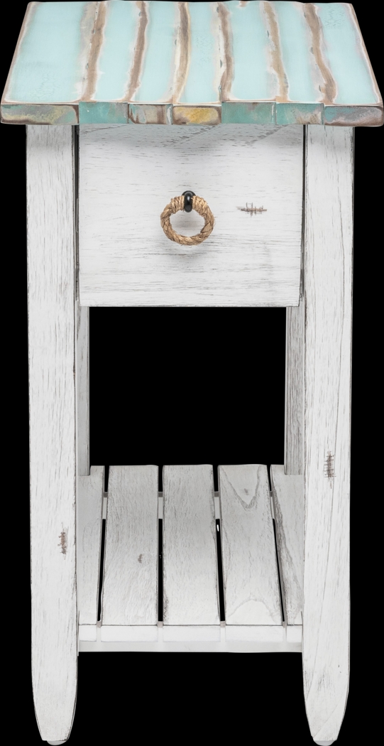 Owoth Blue/White Small Chairside Table - Thumbnail - Image 13