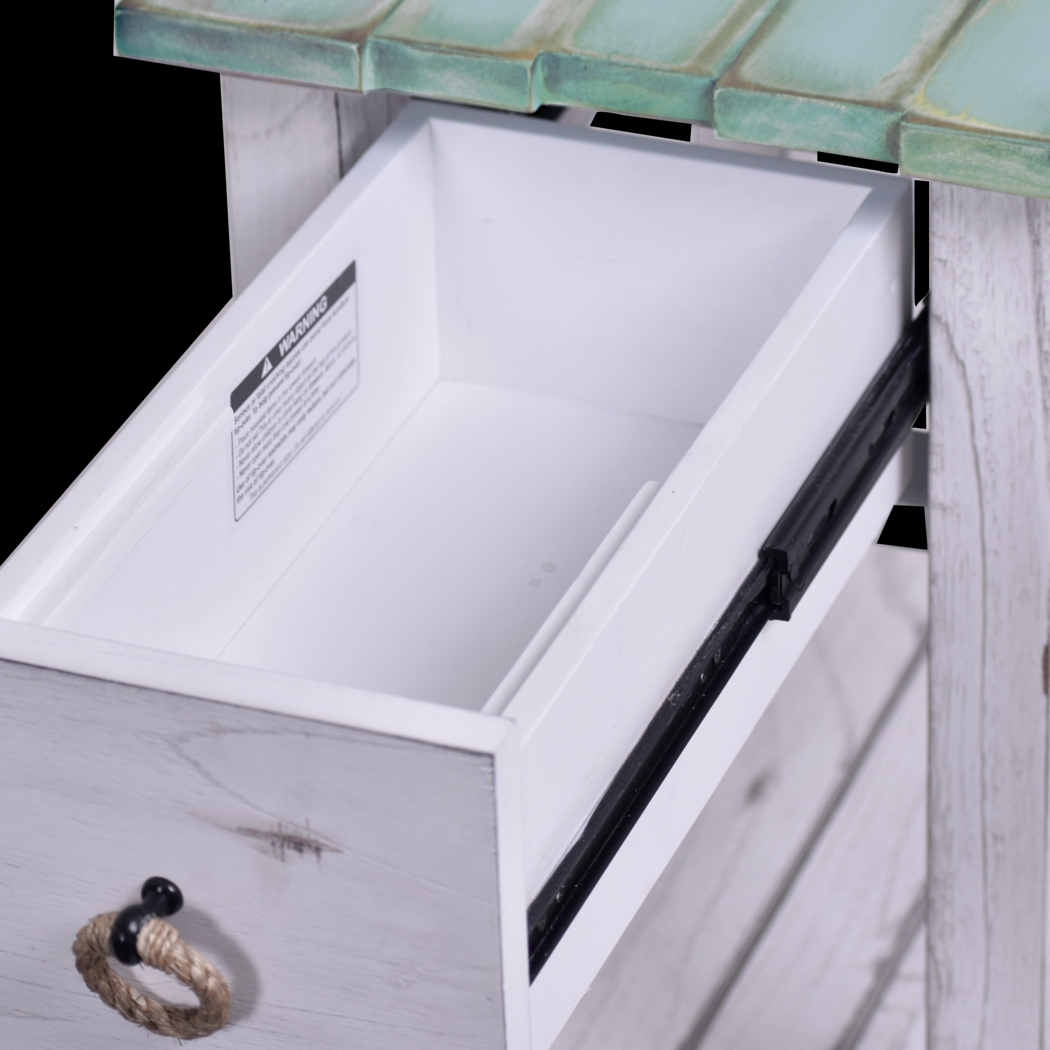 Owoth Blue/White Small Chairside Table - Thumbnail - Image 14