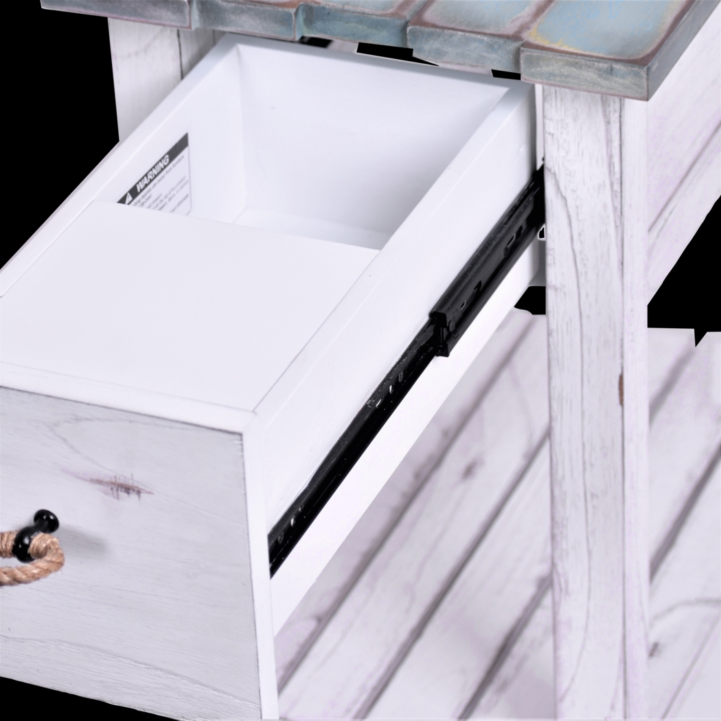 Owoth Blue/White Small Chairside Table - Thumbnail - Image 4