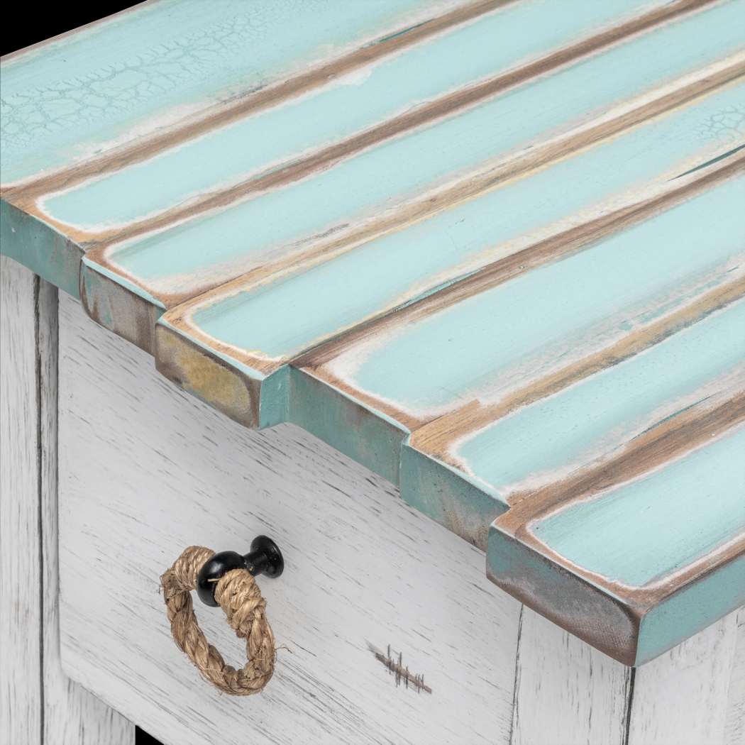 Owoth Blue/White Small Chairside Table - Thumbnail - Image 9