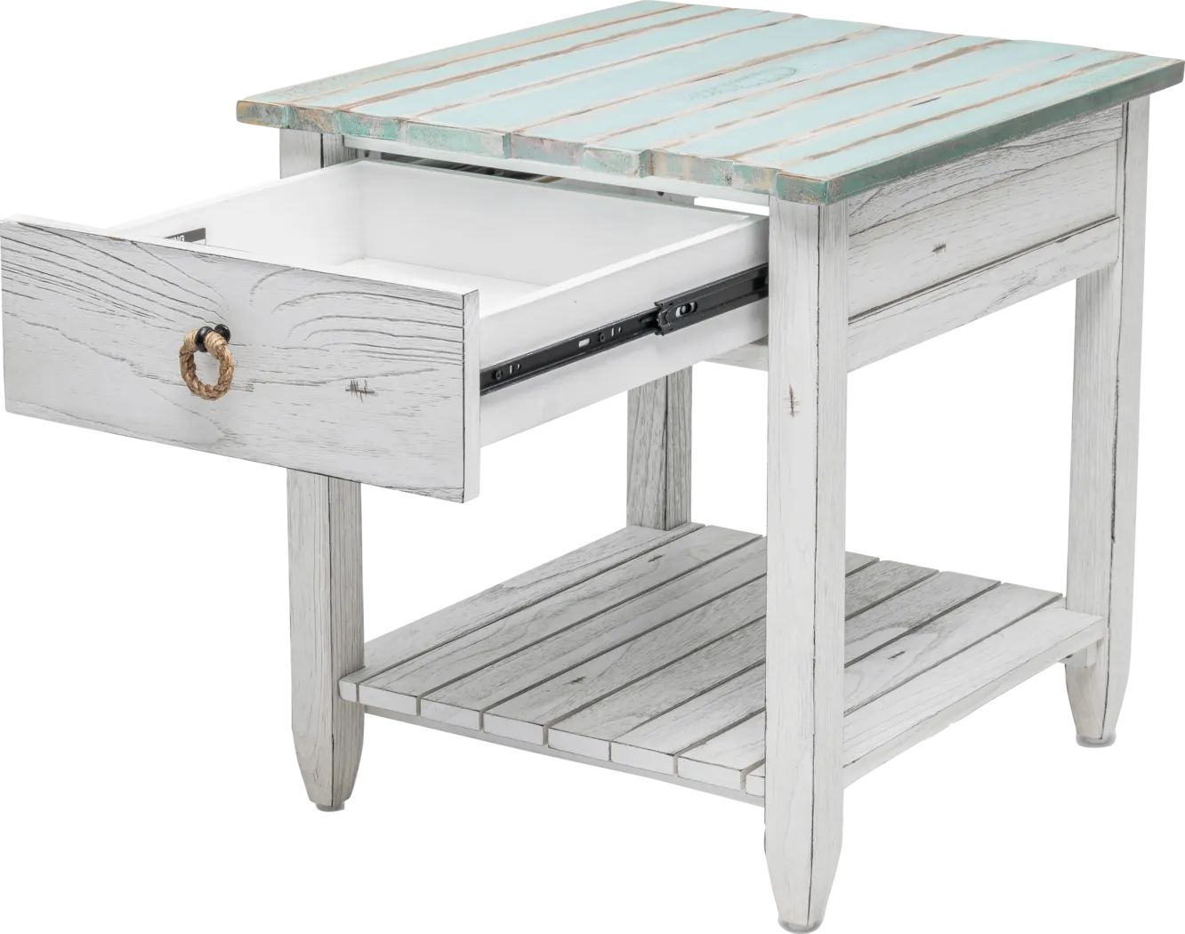 Owoth Blue/White Large End Table - Thumbnail - Image 11