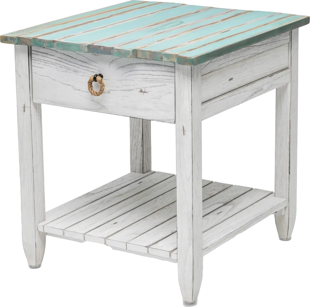 Owoth Blue/White Large End Table - Thumbnail - Image 3