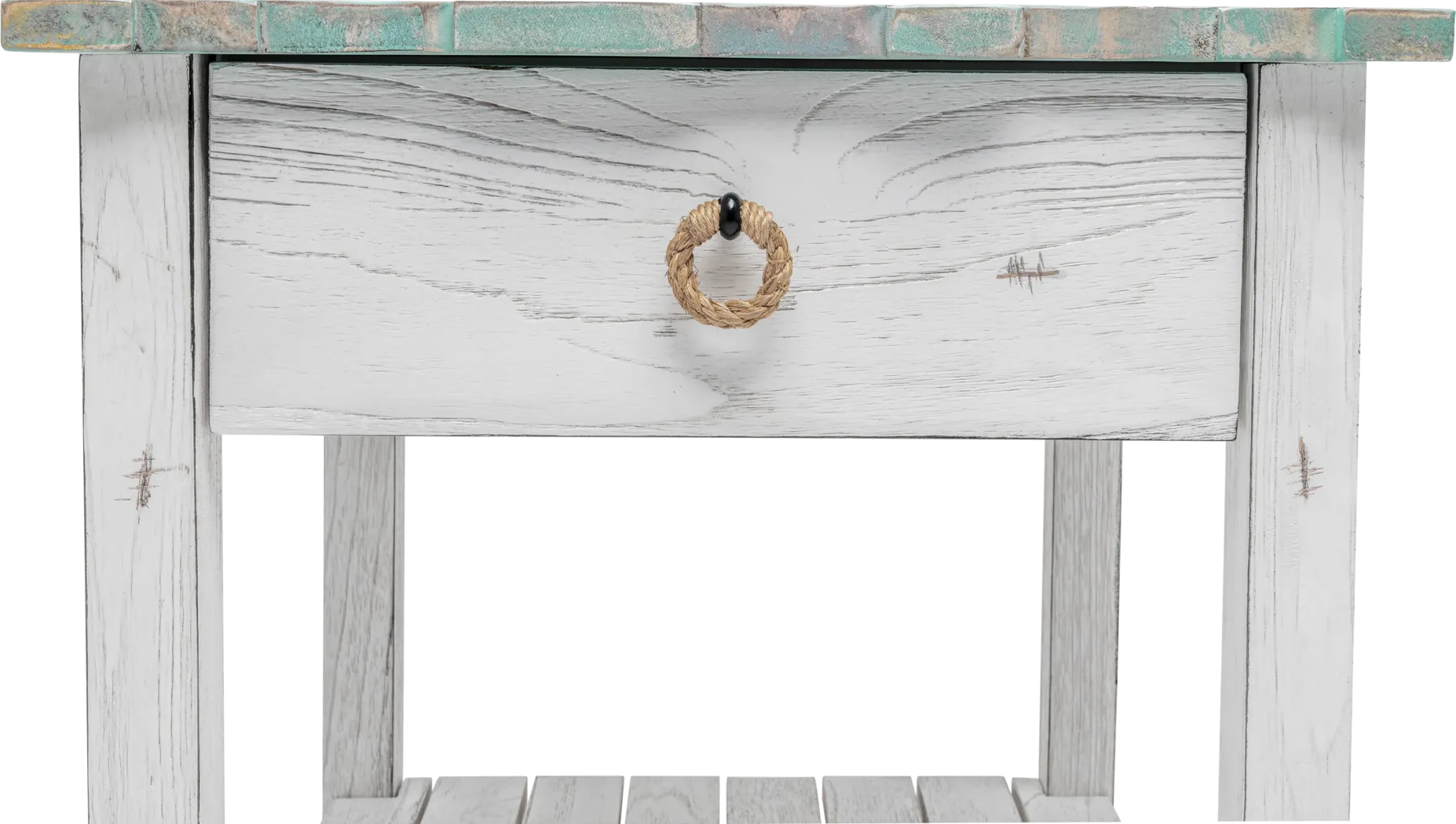 Owoth Blue/White Large End Table - Thumbnail - Image 4