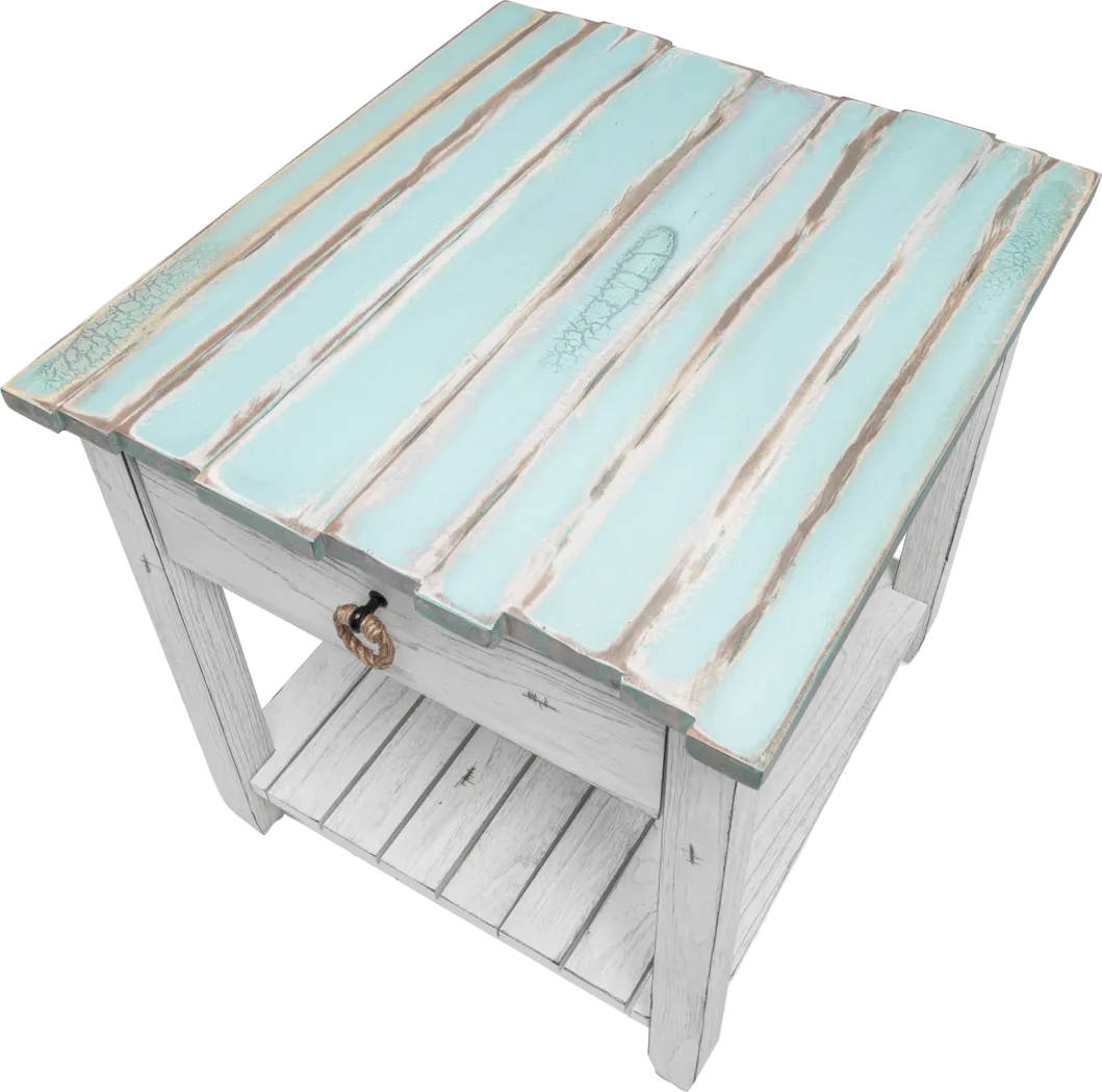 Owoth Blue/White Large End Table - Thumbnail - Image 8