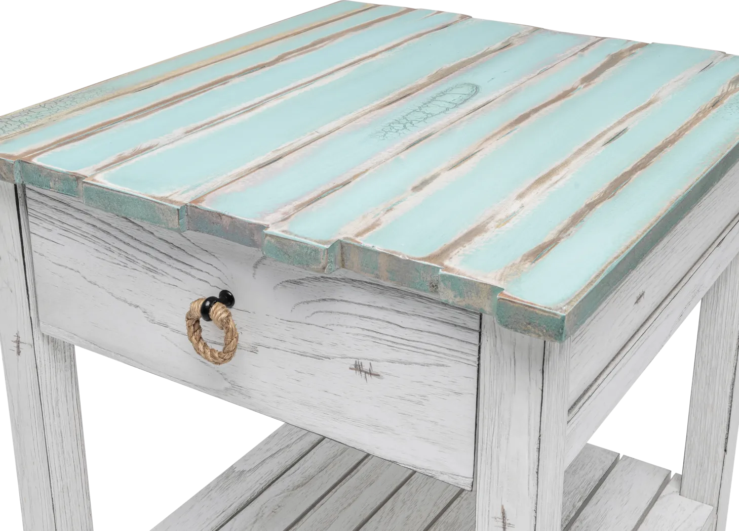 Owoth Blue/White Large End Table - Thumbnail - Image 9