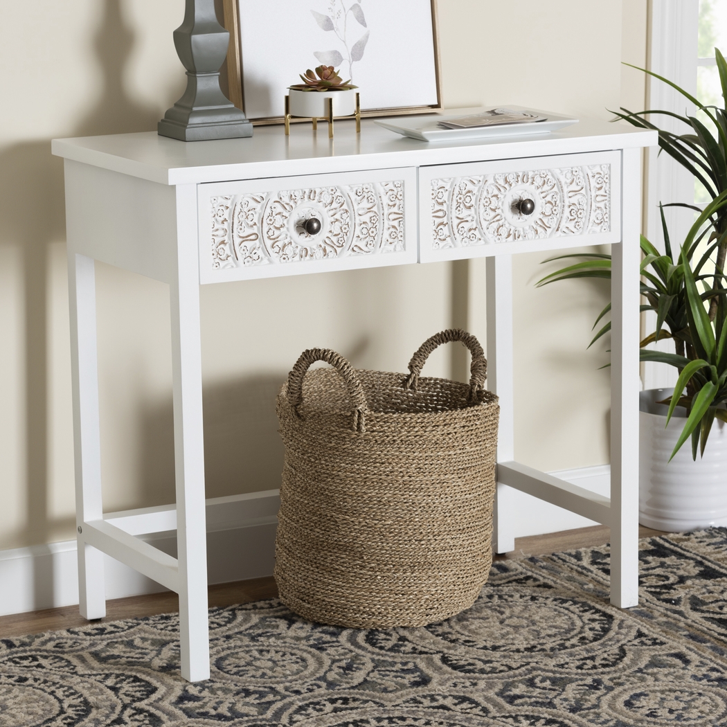 Oxenrider White Sofa Table - Thumbnail - Image 2