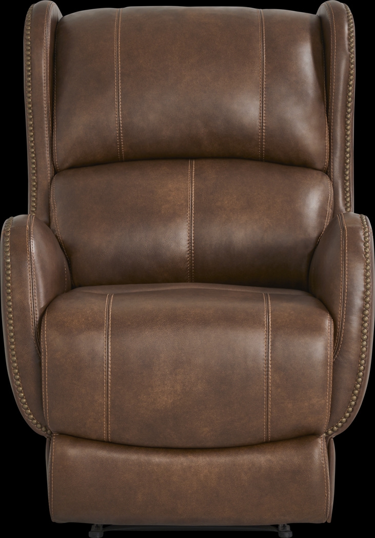 Oxford Square Brown Dual Power Recliner - Thumbnail - Image 2