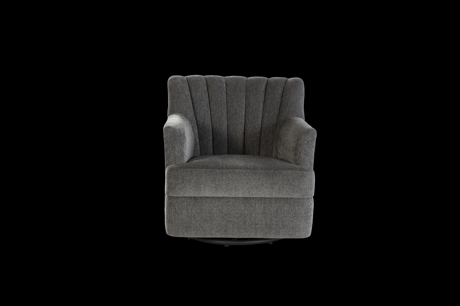 Oxon Dark Gray Swivel Accent Chair - Thumbnail - Image 2