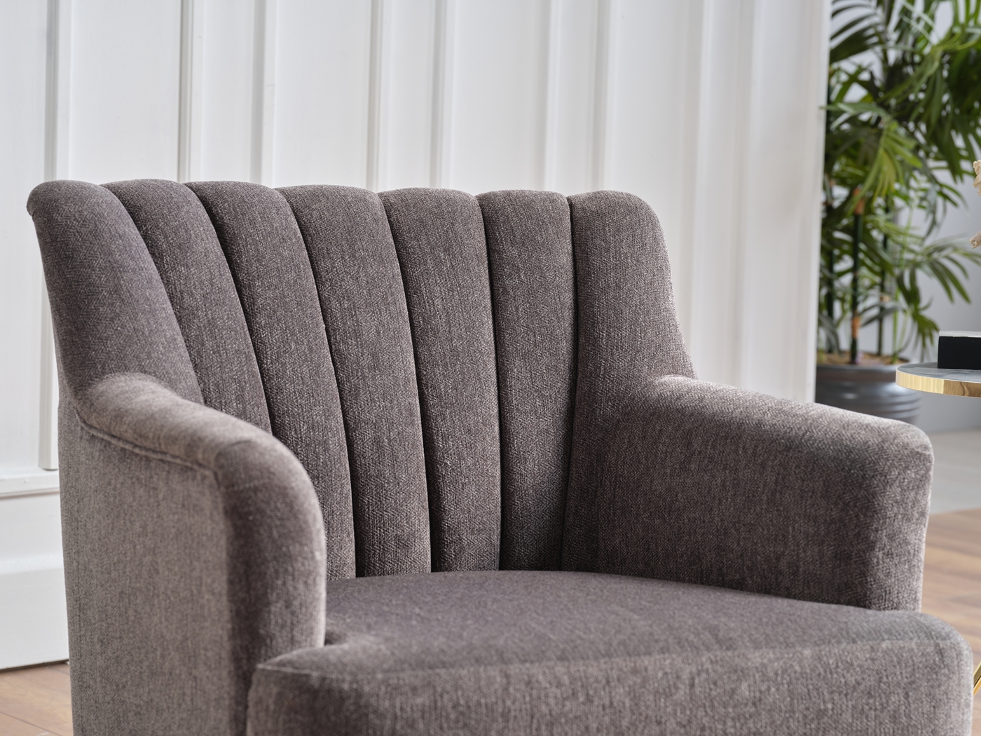 Oxon Dark Gray Swivel Accent Chair - Thumbnail - Image 4