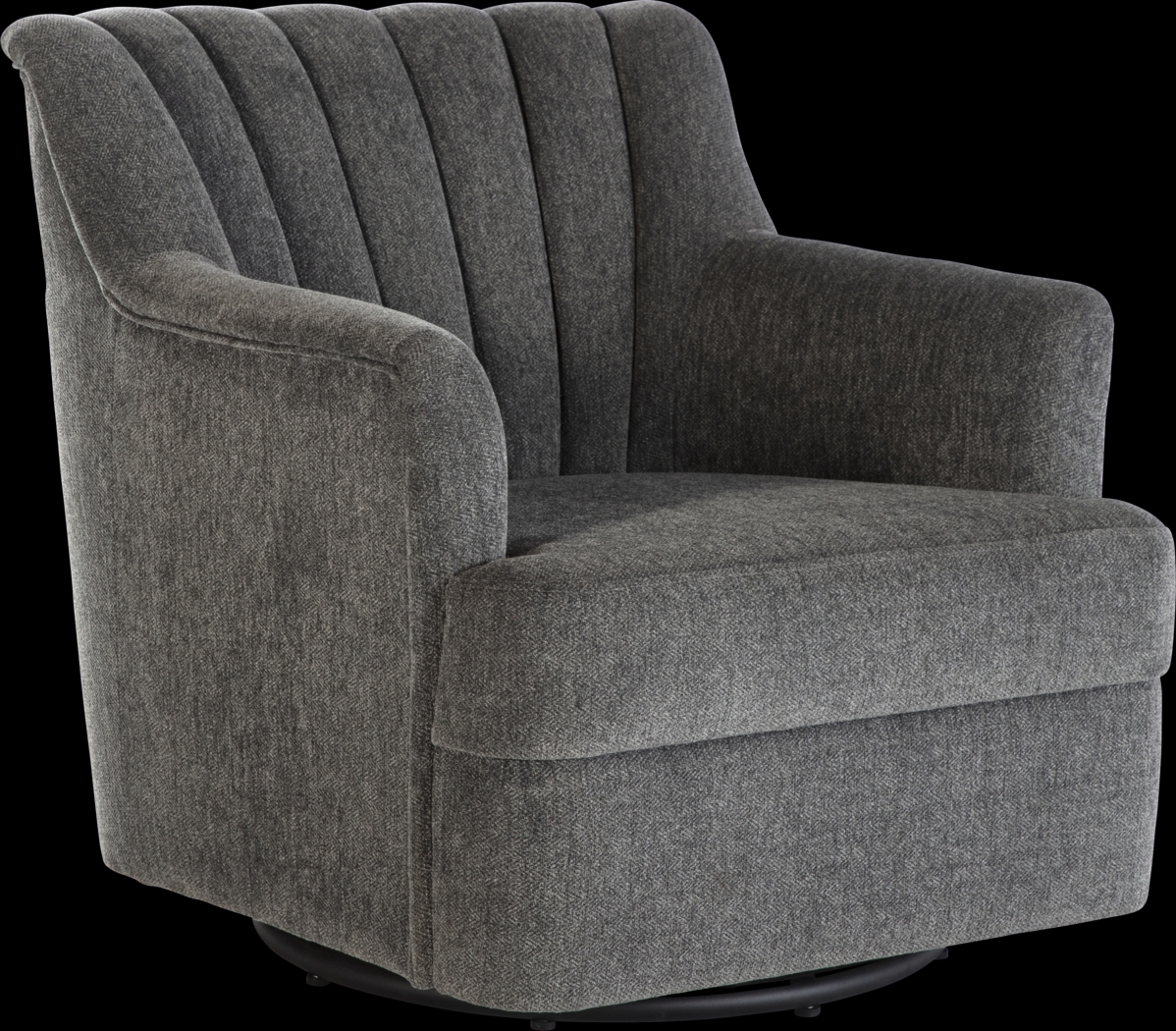 Oxon Dark Gray Swivel Accent Chair - Thumbnail - Image 1