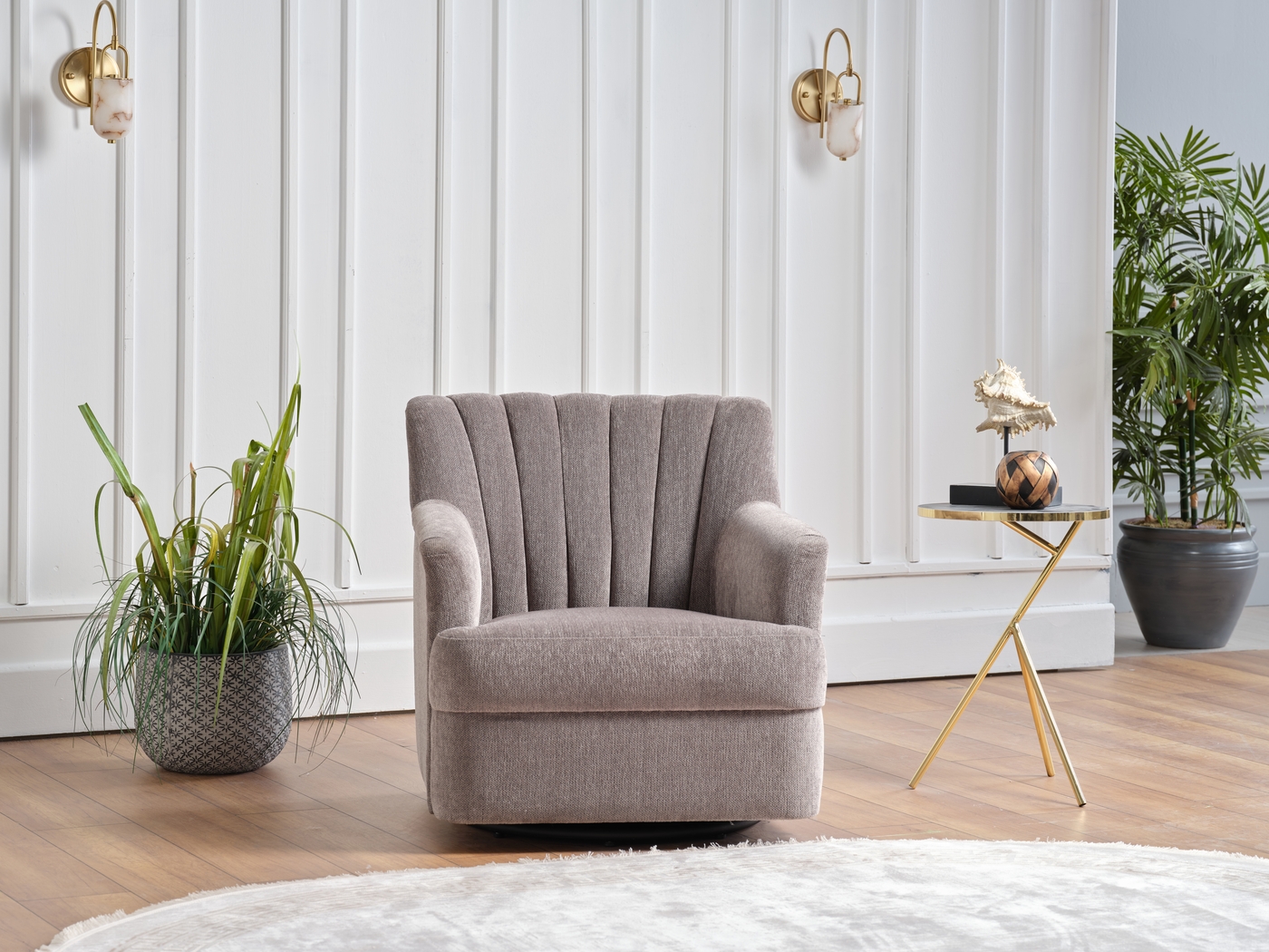 Oxon Gray Swivel Accent Chair - Thumbnail - Image 7