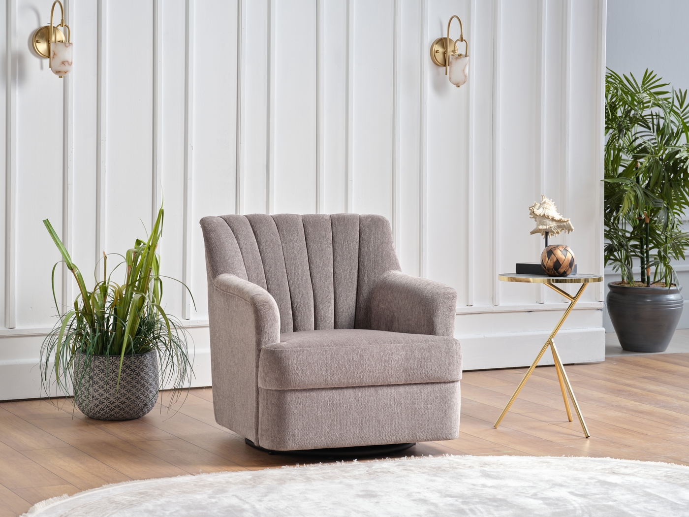 Oxon Gray Swivel Accent Chair - Thumbnail - Image 8