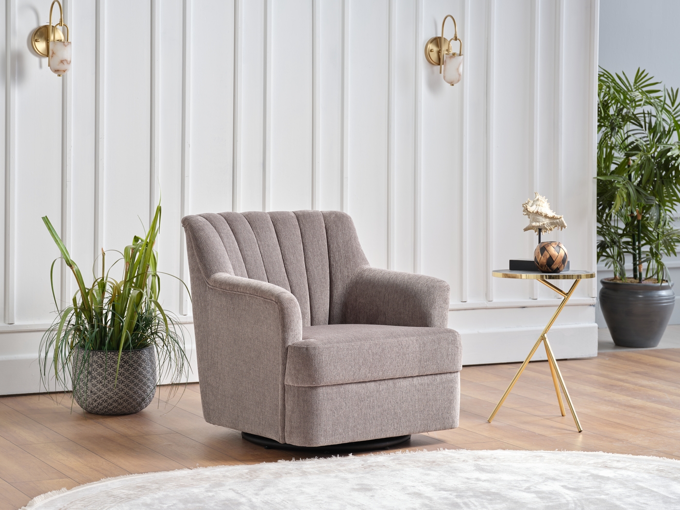 Oxon Gray Swivel Accent Chair - Thumbnail - Image 9