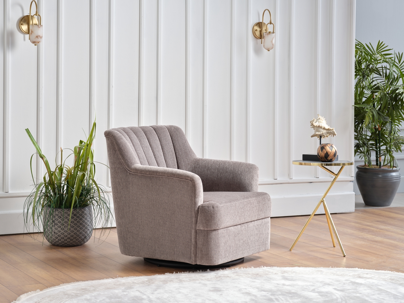 Oxon Gray Swivel Accent Chair - Thumbnail - Image 10