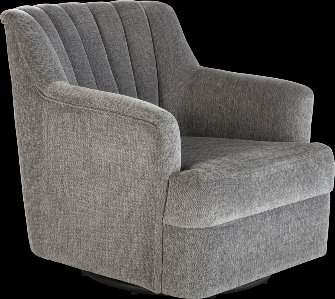 Oxon Gray Swivel Accent Chair - Thumbnail - Image 1