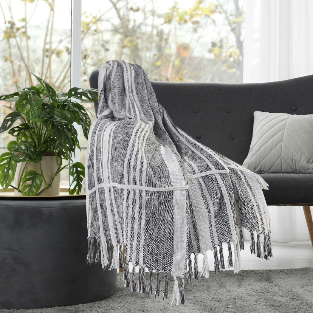 Oxwell Gray Throw Blanket - Thumbnail - Image 2