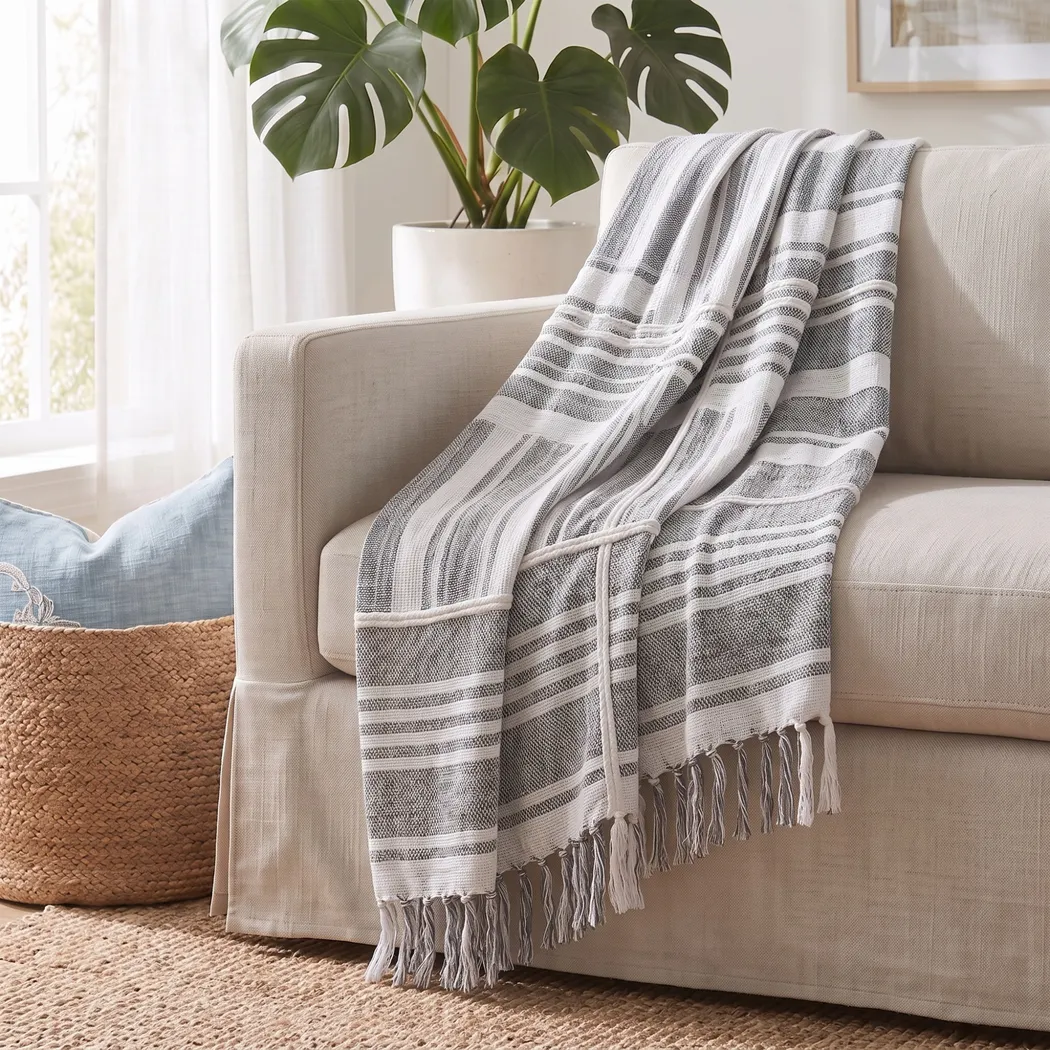 Oxwell Gray Throw Blanket - Image 10