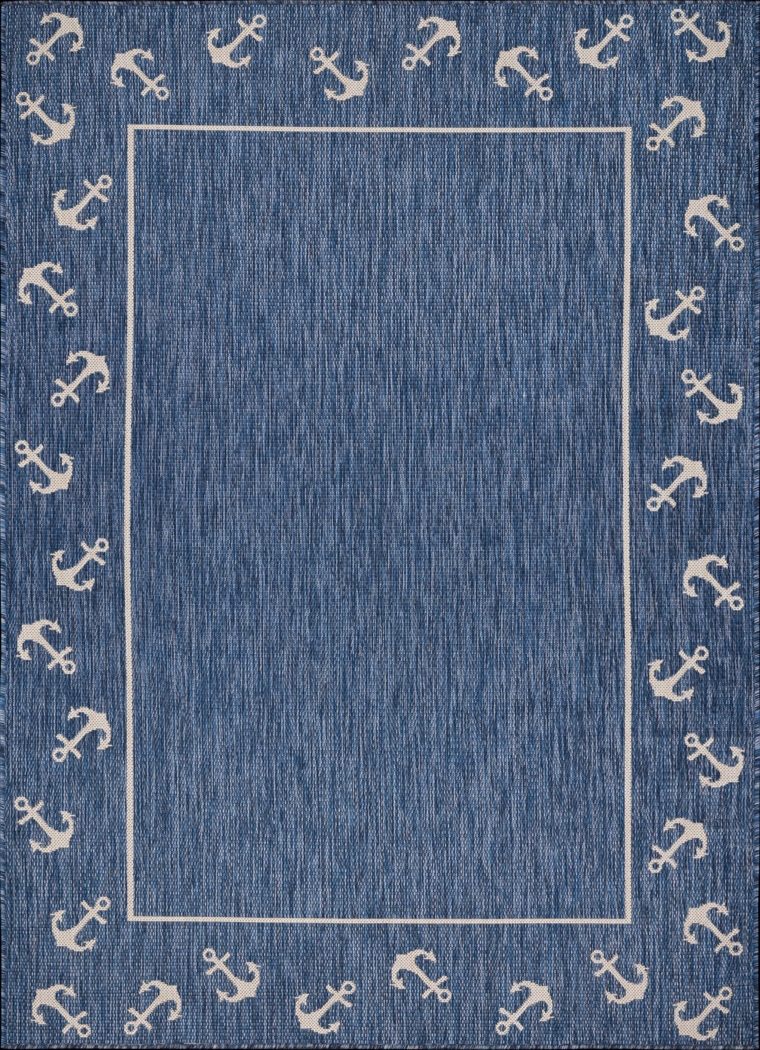 Oyufi Blue 5'3 x 7' Indoor/Outdoor Rug - Thumbnail - Image 1