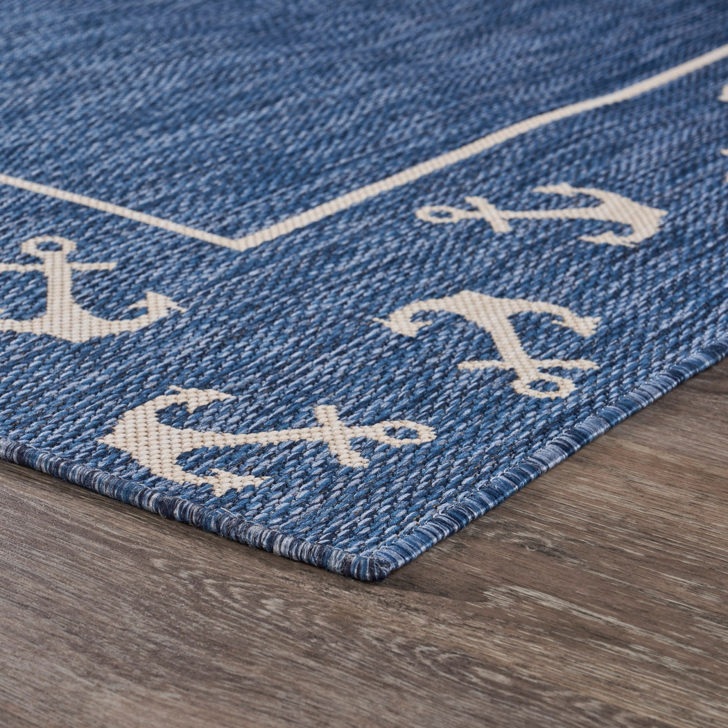 Oyufi Blue 7'6 x 9'5 Indoor/Outdoor Rug - Thumbnail - Image 4