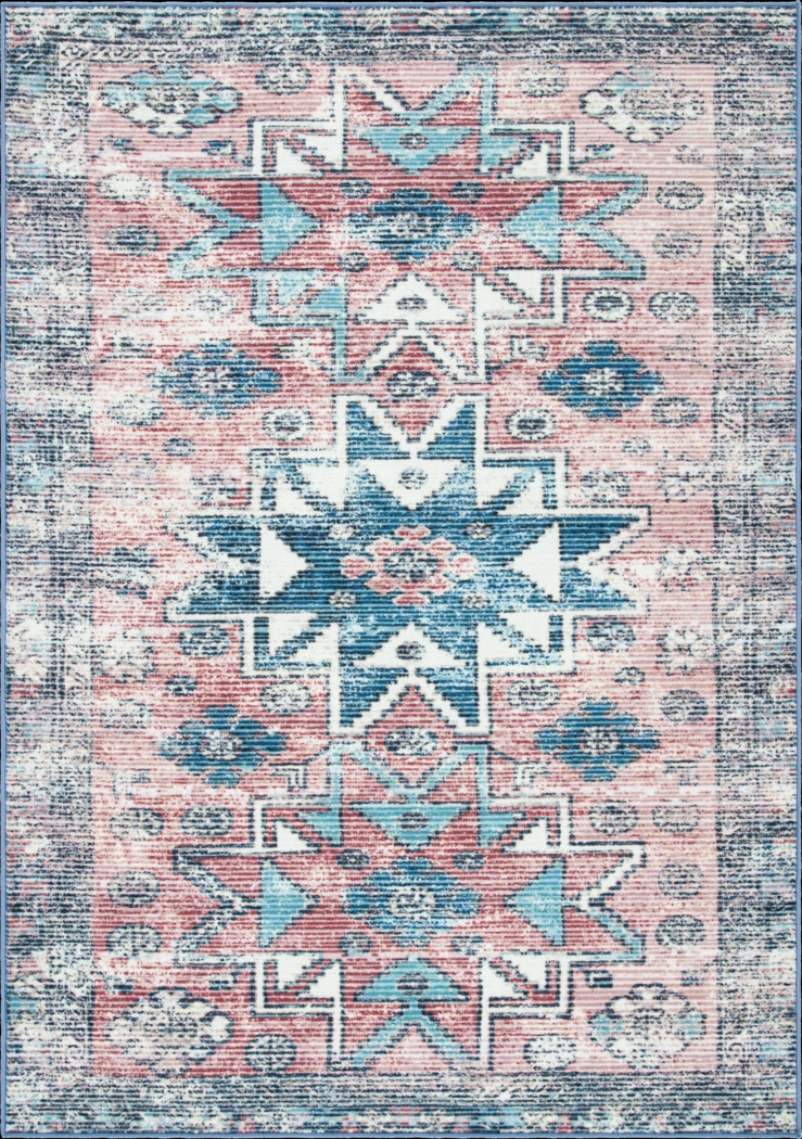 Ozavi Pink/Blue 5'5 x 7'7 Rug - Thumbnail - Image 1