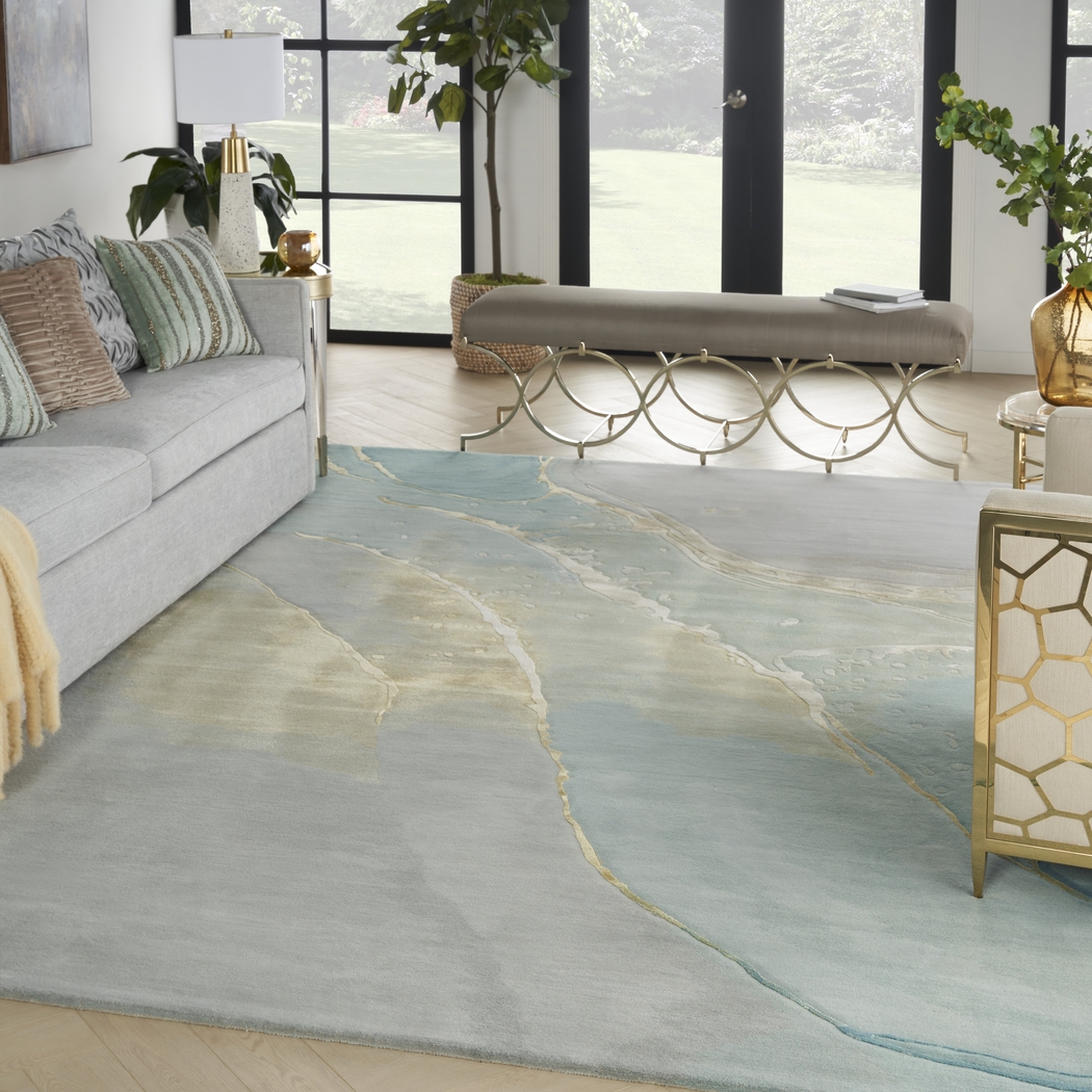Pabinti Seafoam/Gray 8'6 x 11'6 Rug - Thumbnail - Image 6